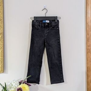 Black Wash Straight Leg Jeans